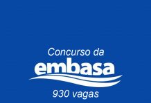 Provas do concurso da Embasa serão realizadas neste Domingo (23/10)