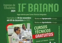IF Baiano está com inscrições abertas para cursos com 120 vagas em Itaberaba